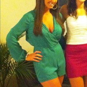 Long sleeved green romper, worn once!